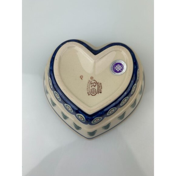 Polish Pottery Heart Bowl Momo Panache Boleslawiec Poland Tree Cottagecore - Picture 8 of 14